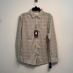 Men's plaid button up medium Haggar